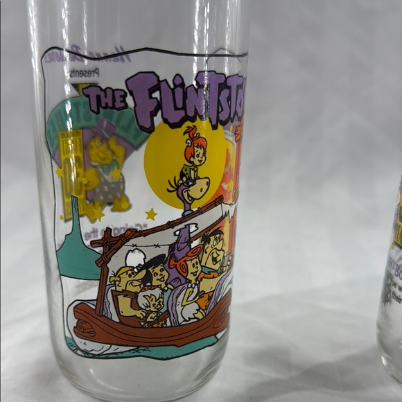 The Flintstones Cartoon Glasses Set Vintage 1991 Hardees - Picture 6 of 8